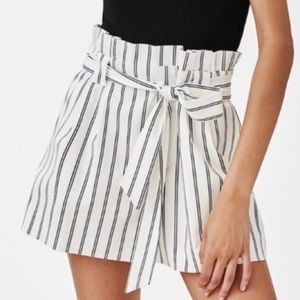 Zara Striped Paperbag Shorts